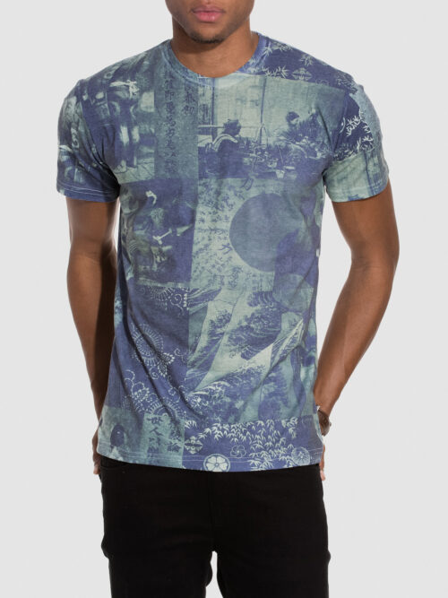 Blue printed tee