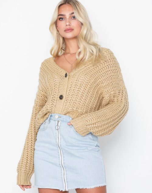 Beige knitted cardigan